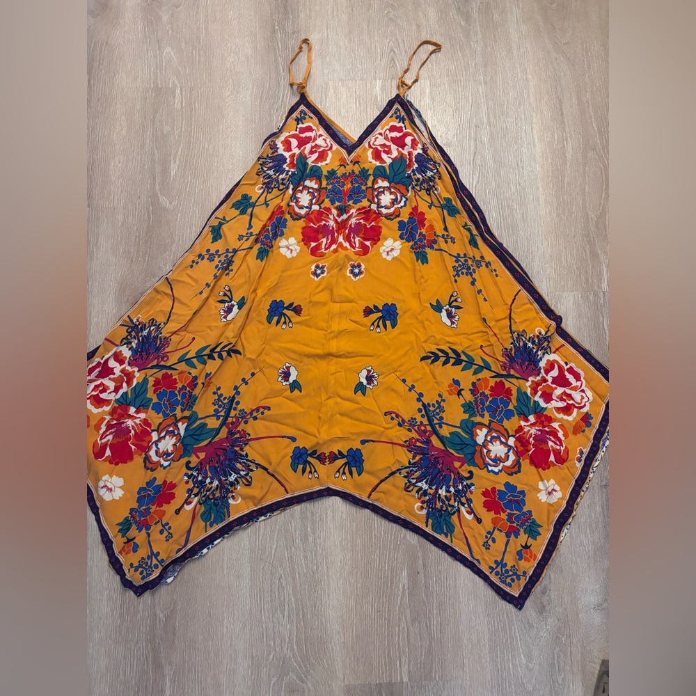 Floral Yellow Handkerchief Dress